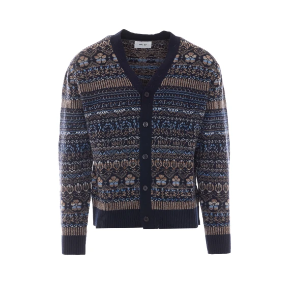 Cardigan in lana blu scuro