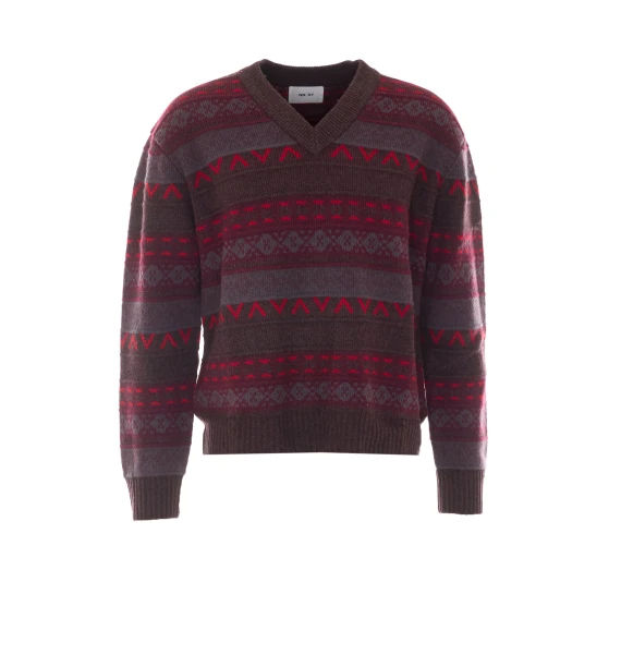 Maglione multicolore a V