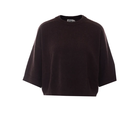 Maglia girocollo in cashmere marrone