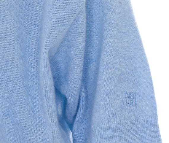 Lilou short-sleeve sweater in light blue cashmere NOT SHY