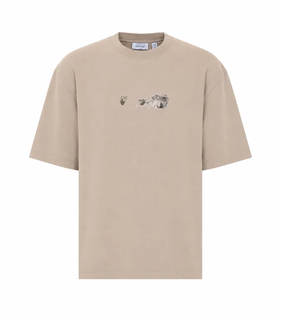 T-shirt beige a maniche corte