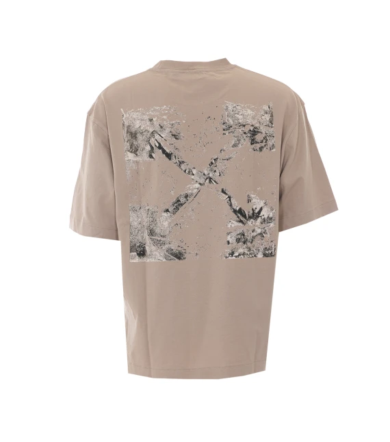 Beige short-sleeved T-shirt Off White