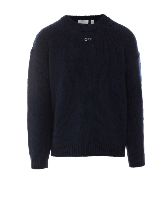 Maglia Arrow Maxi Emb Knit Crewneck Off White