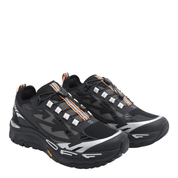 Black low-top fabric sneakers Off White