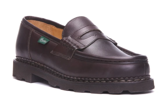 Mocassini Reims in pelle marrone scuro Paraboot
