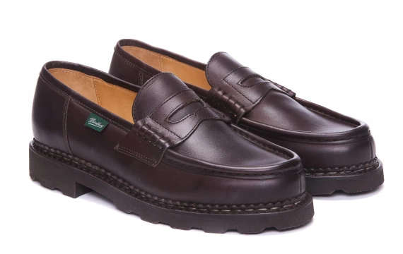 Mocassini Reims in pelle marrone scuro Paraboot