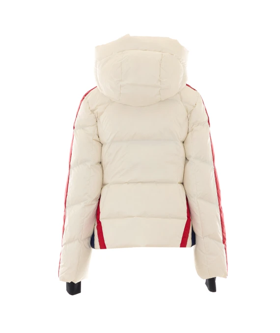 White hooded ski down jacket PERFECT MOMENT