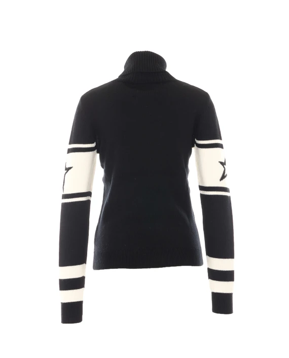 Black and white wool turtleneck sweater PERFECT MOMENT