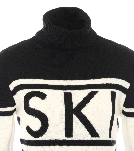 Black and white wool turtleneck sweater PERFECT MOMENT