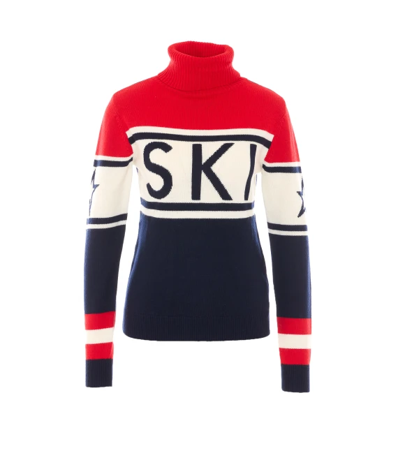 Maglione Schild rosso e blu in lana PERFECT MOMENT