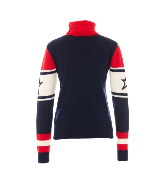 Maglione Schild rosso e blu in lana PERFECT MOMENT