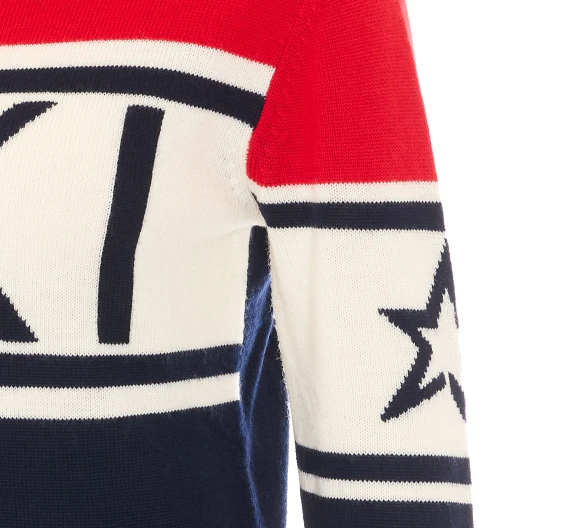 Maglione Schild rosso e blu in lana PERFECT MOMENT