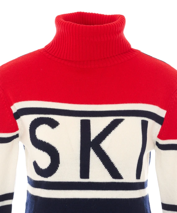 Maglione Schild rosso e blu in lana PERFECT MOMENT