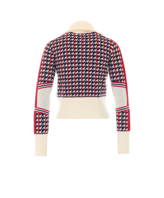 Multicoloured hooded sweater with front zip PERFECT MOMENT