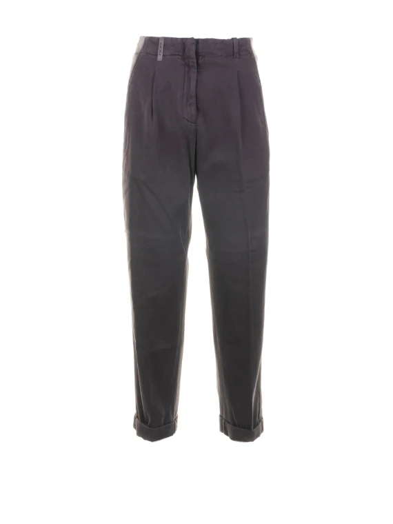 Pantalone ebano donna in cotone soft stretch