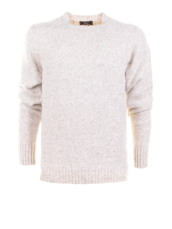 Maglia girocollo bianco gesso