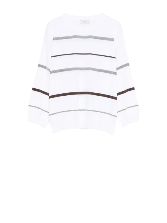 White striped long-sleeve top PESERICO
