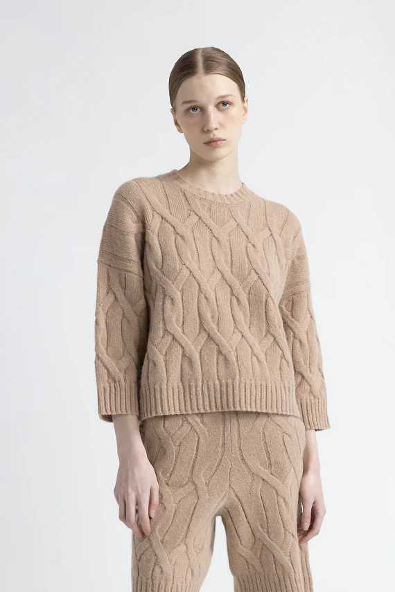 Maglia in pura lana d'alpaca e cashmere