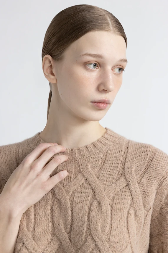 Maglia in pura lana d'alpaca e cashmere