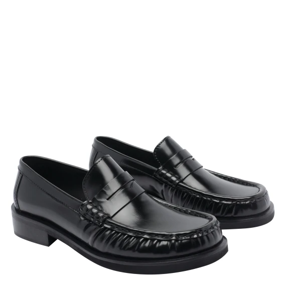 Black Leona Loafers Flat Shoes