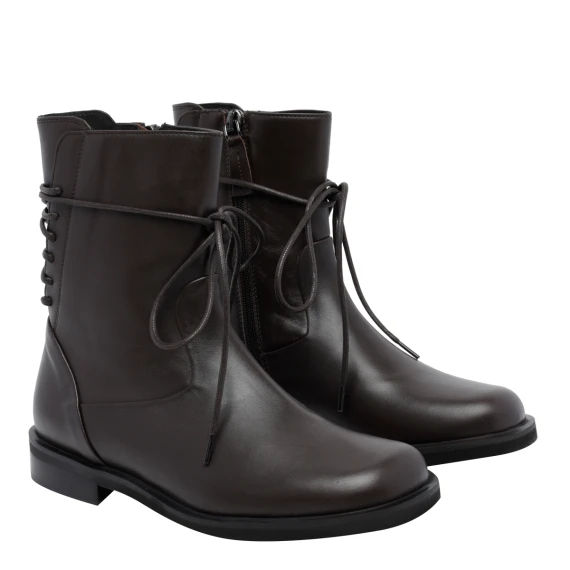 Arlo dark brown calf leather ankle boots POEVE