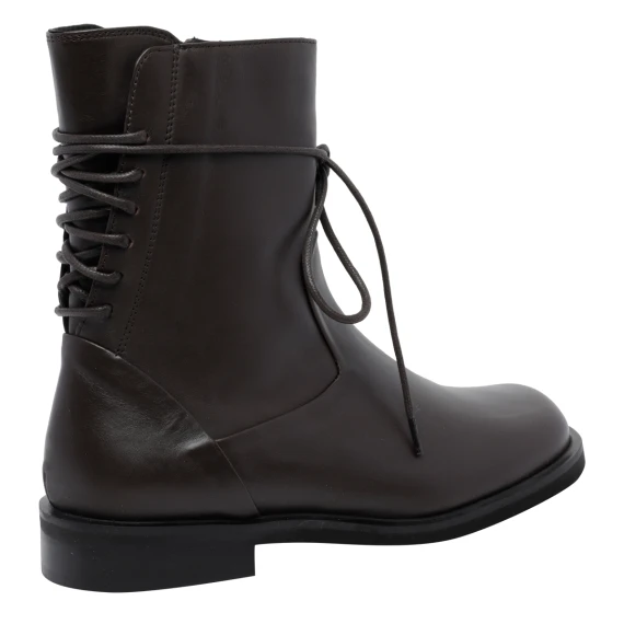 Arlo dark brown calf leather ankle boots POEVE