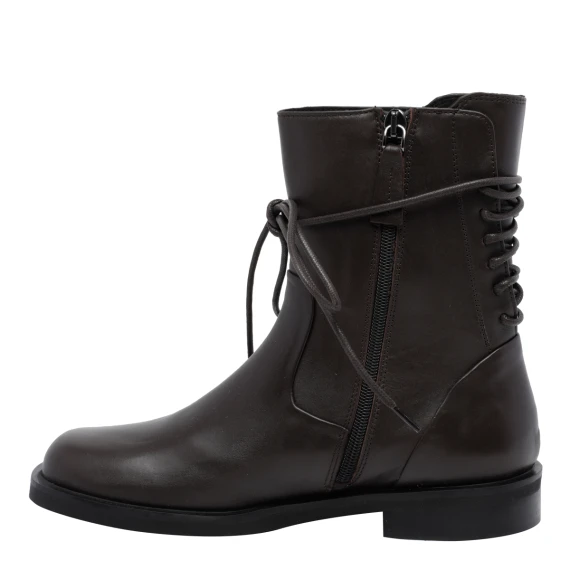 Arlo dark brown calf leather ankle boots POEVE