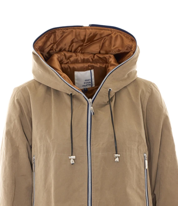 Parka beige con cappuccio e zip Pret Pour Partir
