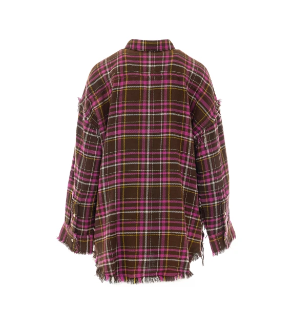 Multicolor shirt with shredded seams R13