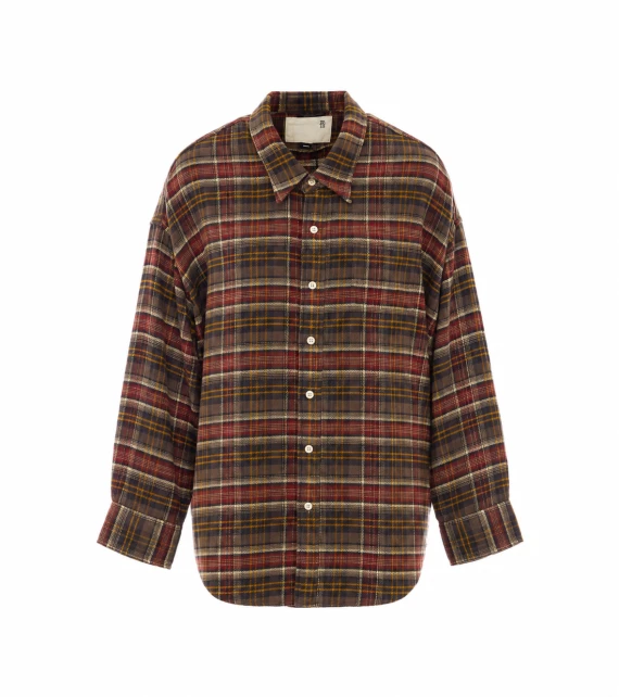 Camicia a quadri marrone