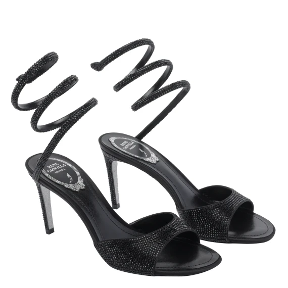 Black heeled sandals René Caovilla
