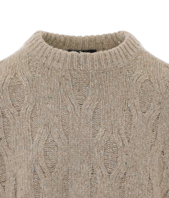 Beige Distressed Knit Sweater