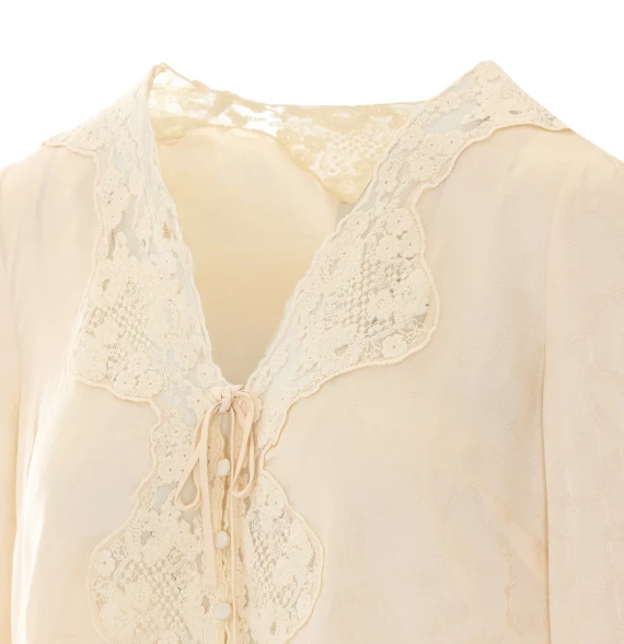 Cream blouse with lace Rixo