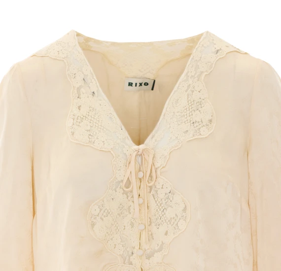 Cream blouse with lace Rixo