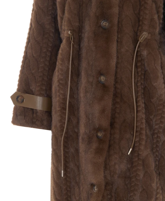 Brown long hooded coat RUDSAK