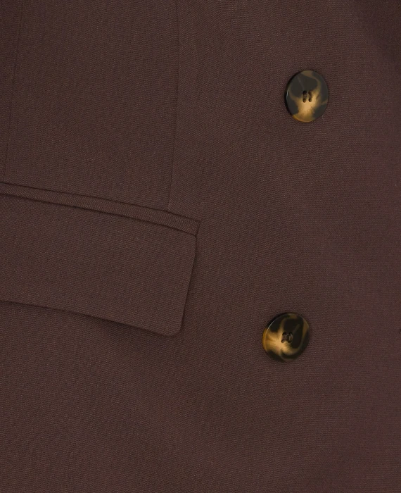 Blazer marrone scuro a doppio petto RUE DU BAC