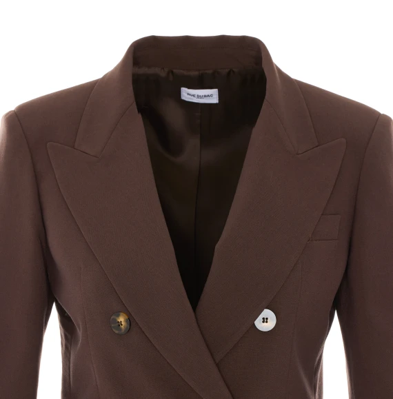 Blazer marrone scuro a doppio petto RUE DU BAC