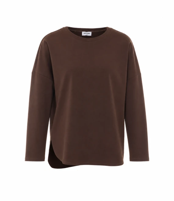 Top marrone a maniche lunghe
