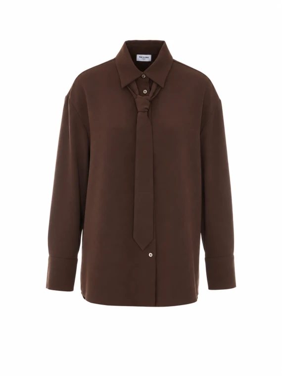 Camicia marrone con fiocco RUE DU BAC