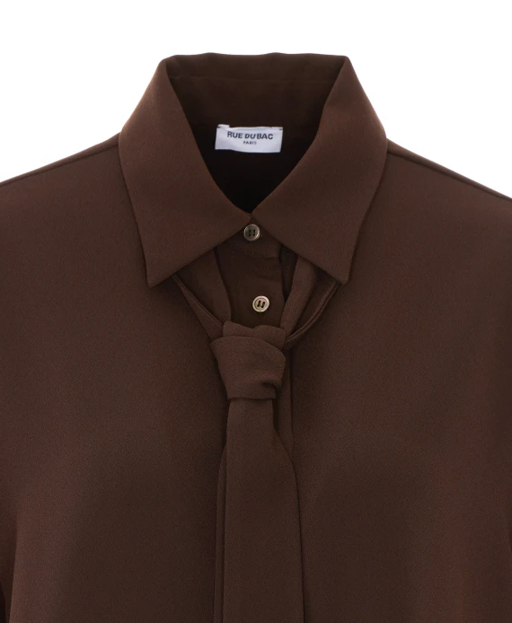 Camicia marrone con fiocco RUE DU BAC