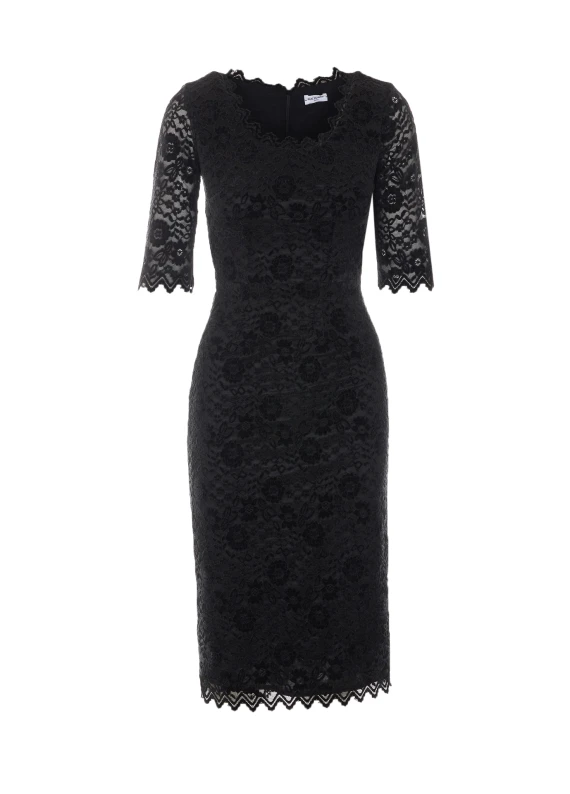 Abito midi in pizzo nero RUE DU BAC