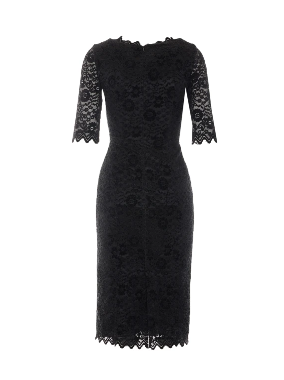 Abito midi in pizzo nero RUE DU BAC