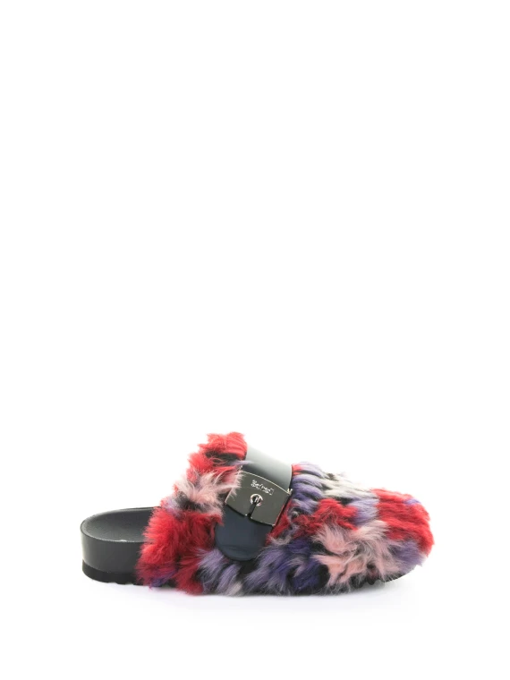 Sabot Alaska 3.0 in pelliccia sintetica multicolore rosso