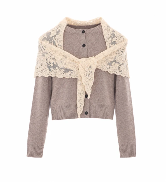 Cardigan Kirra beige e taupe