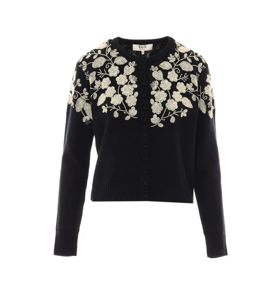 Cardigan nero ricamato SEA NY