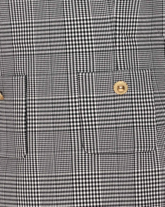 SLEEVELESS PRINCE OF WALES CHECK MINI DRESS