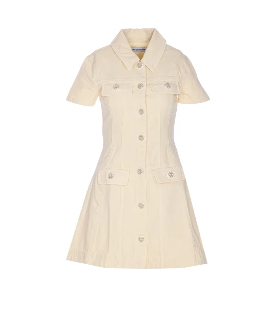 COLLARED DENIM MIDI DRESS