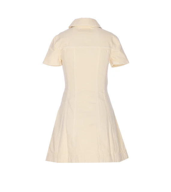 COLLARED DENIM MIDI DRESS