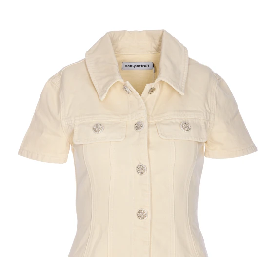 COLLARED DENIM MIDI DRESS