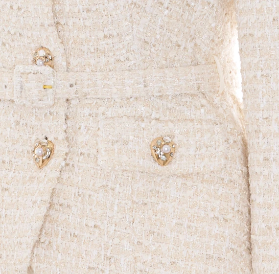 Tailored Boucle' and Chiffon Midi Dress SELF PORTRAIT